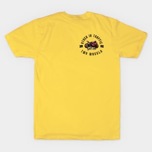 MOVING THROUGH TRAFFIC ON TWO WHEELS T-Shirt